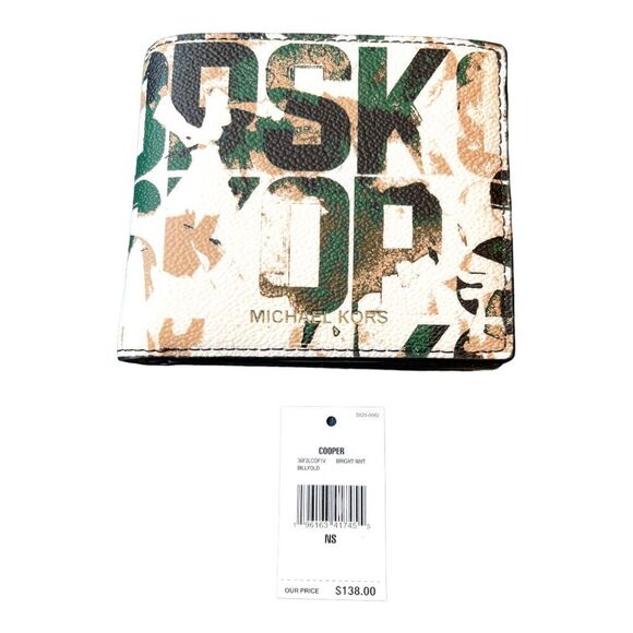 MICHAEL KORS MENS Cooper Graphic Logo Billfold Wallet NWT - Picture 1 of 3